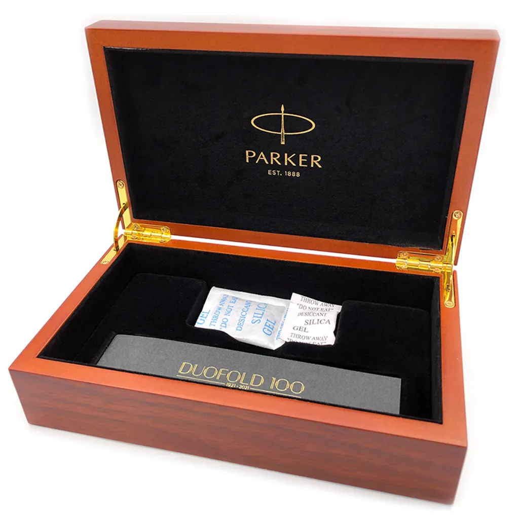 PARKER 派克 18K金 世紀系列 經典大多福100周年 F尖 鋼筆 限量珍藏木禮盒 瑪瑙紅金夾
