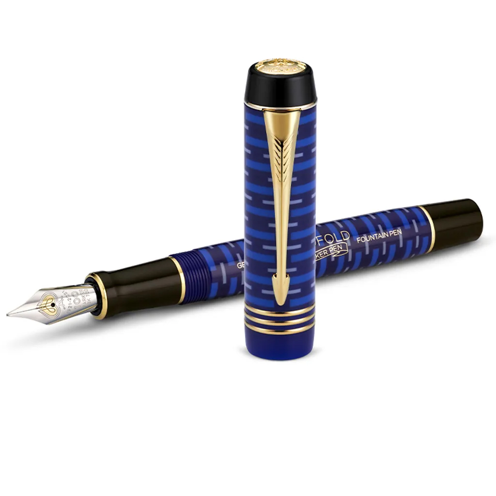 PARKER 派克 18K金 世紀系列 經典大多福100周年 F尖 鋼筆 限量珍藏木禮盒 青黛藍金夾