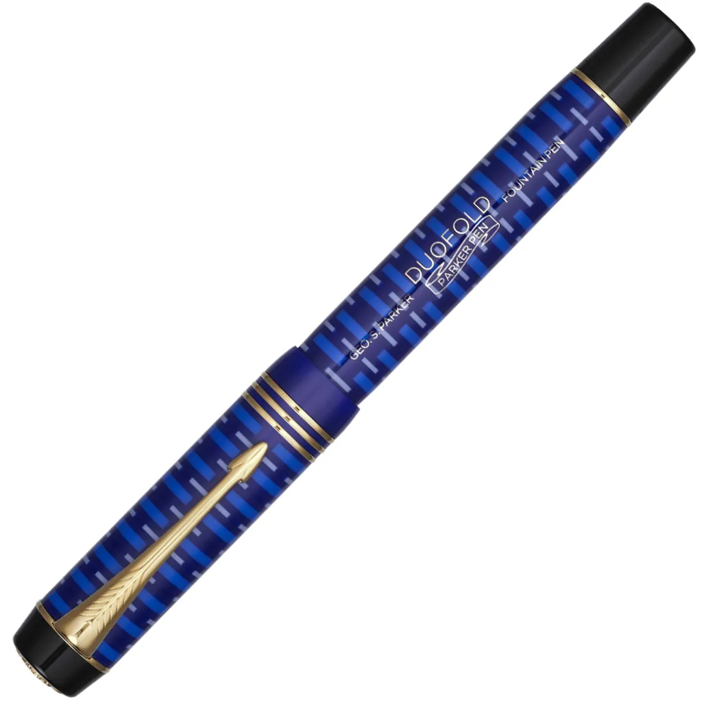 PARKER 派克 18K金 世紀系列 經典大多福100周年 F尖 鋼筆 限量珍藏木禮盒 青黛藍金夾