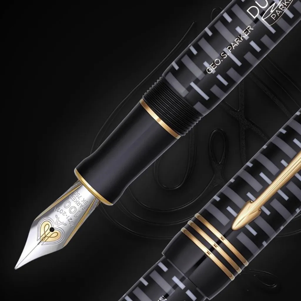 PARKER 派克 18K金 世紀系列 經典大多福100周年 F尖 鋼筆 限量珍藏木禮盒 純黑金夾