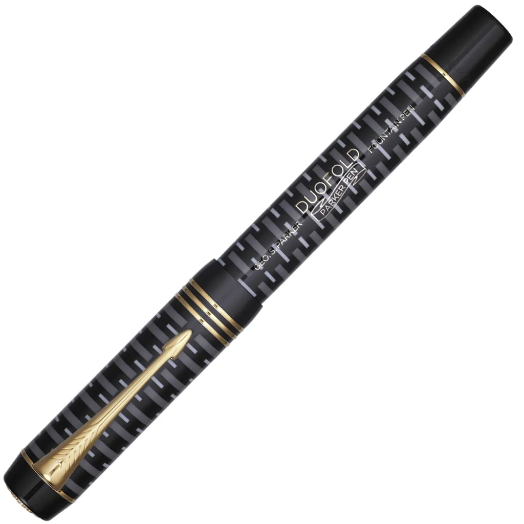 PARKER 派克 18K金 世紀系列 經典大多福100周年 F尖 鋼筆 限量珍藏木禮盒 純黑金夾