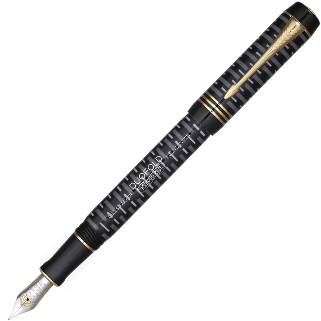 PARKER 派克 18K金 世紀系列 經典大多福100周年 F尖 鋼筆 限量珍藏木禮盒 純黑金夾