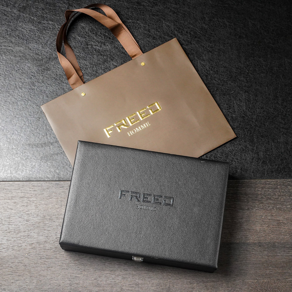 【可免費客製】FREED五刀式刮鬍刀豪華禮盒四件組-仿紫紅壇木