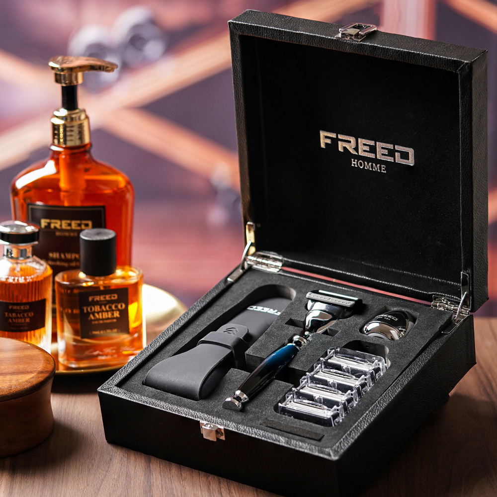 【可免費客製】FREED 一週年限量紀念款 宇宙探索系列尊爵四件組刮鬍刀禮盒-銀河藍
