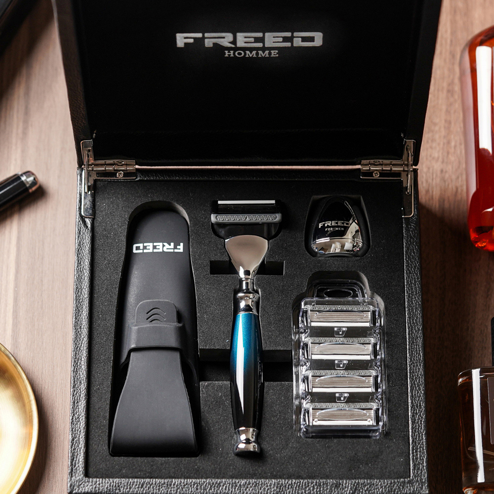 【可免費客製】FREED 一週年限量紀念款 宇宙探索系列尊爵四件組刮鬍刀禮盒-銀河藍