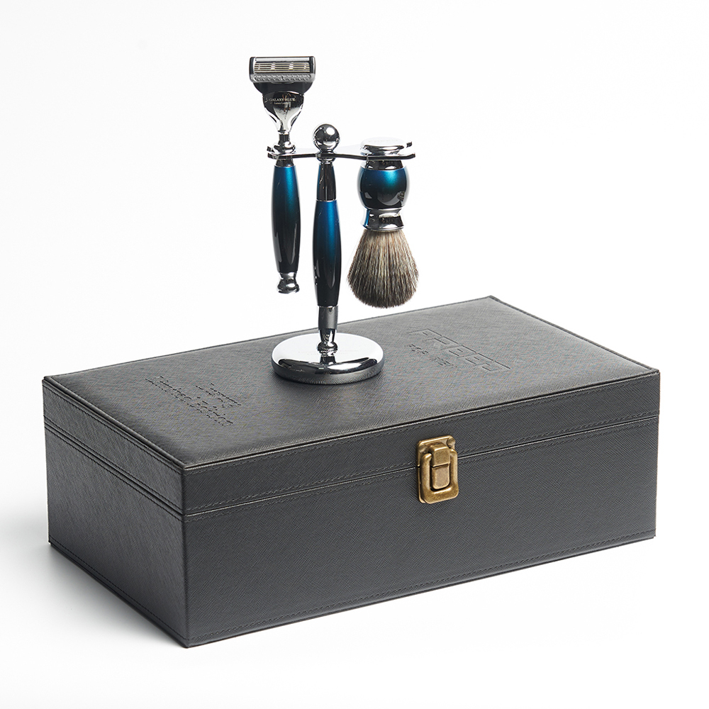 【可免費客製】FREED一週年限量紀念款 宇宙探索系列  豪華典藏版四件組刮鬍刀禮盒-銀河藍