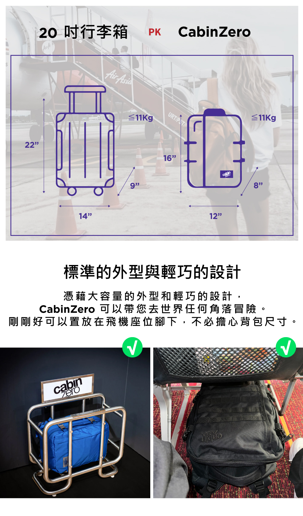 英國 CabinZero 輕旅登機後背包36L-軍用款2.0(旅行包/登山)(軍用款(藍)2.0)