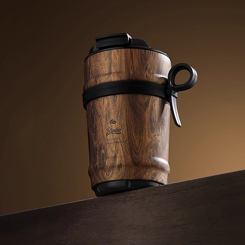 家居生活雜貨舖 316噴瓷內膽隨行保溫杯 木紋