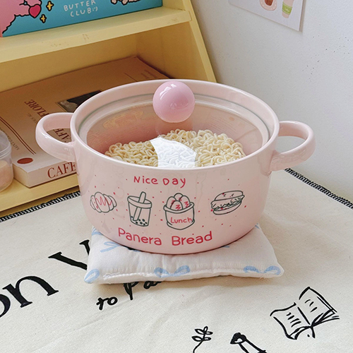 【9/17~10/31秋季85折優惠】家居生活雜貨舖 速食塗鴉泡麵碗餐具組 少女粉
