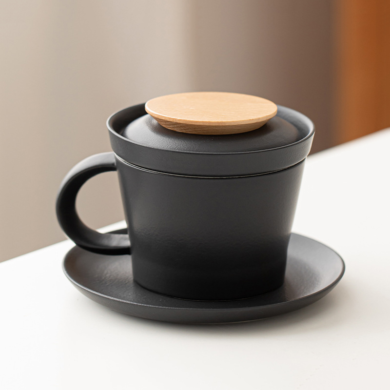 【11/3~12/31冬季85折優惠】家居生活雜貨舖 慢活陶瓷茶咖杯 禪黑-櫸木