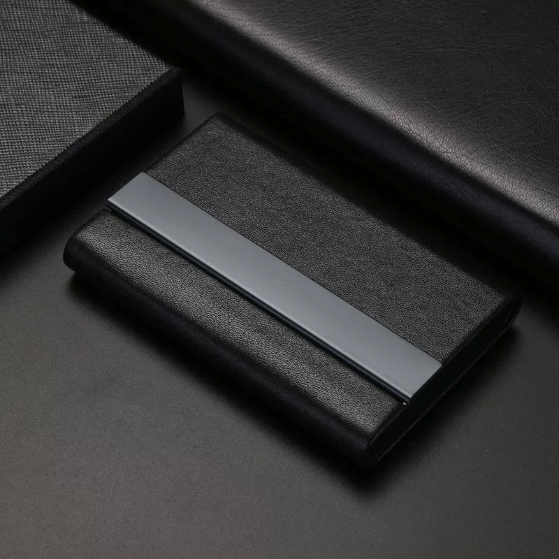 【11/3~12/31秋季85折優惠】創意小物館 超纖皮革商務名片盒 黑色