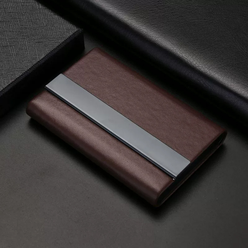 【11/3~12/31秋季85折優惠】創意小物館 超纖皮革商務名片盒 棕色