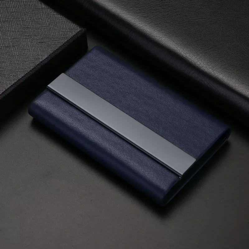 【11/3~12/31秋季85折優惠】創意小物館 超纖皮革商務名片盒 藏青