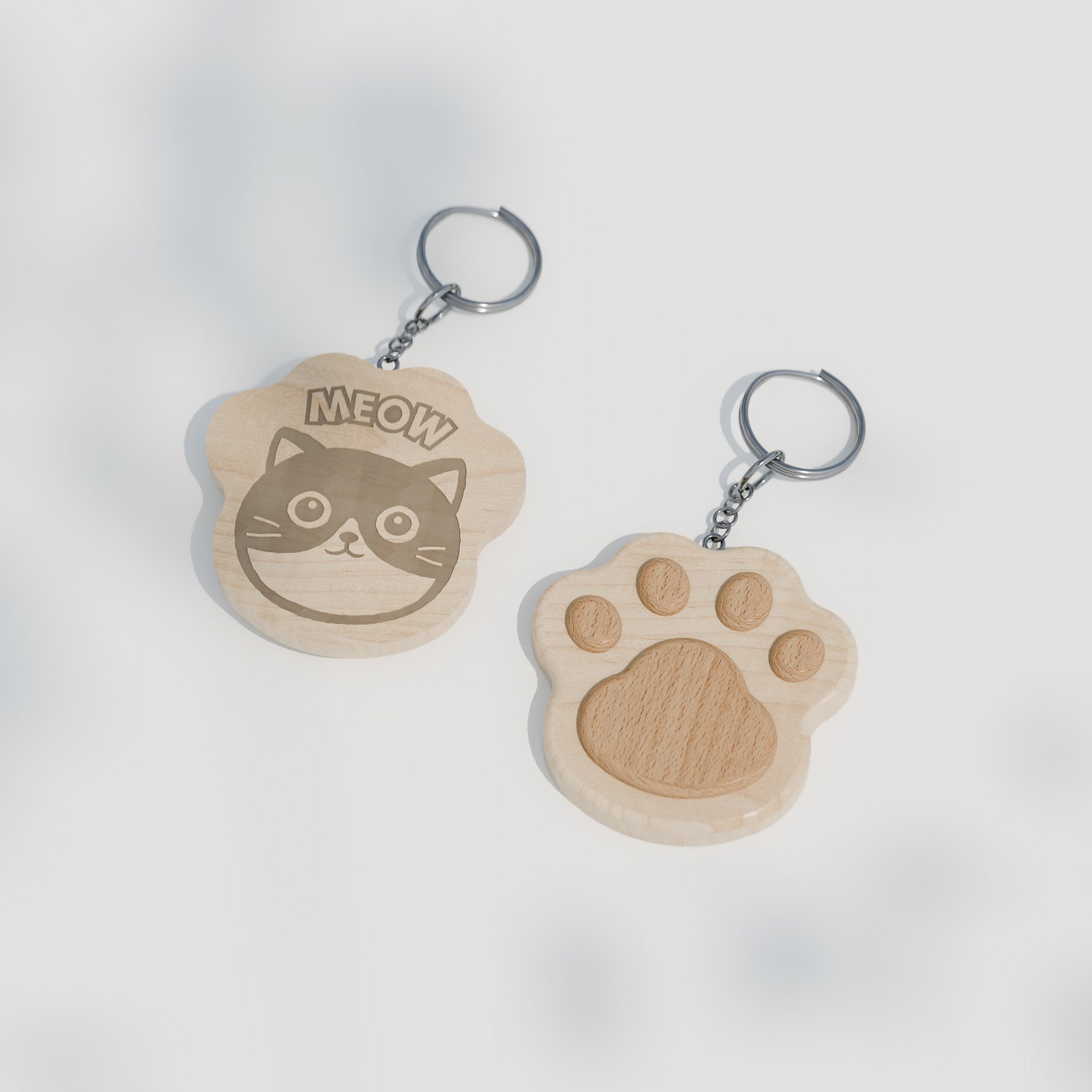 獨木設計 UniWoodesign 喵喵 - NFC感應擴香鑰匙圈