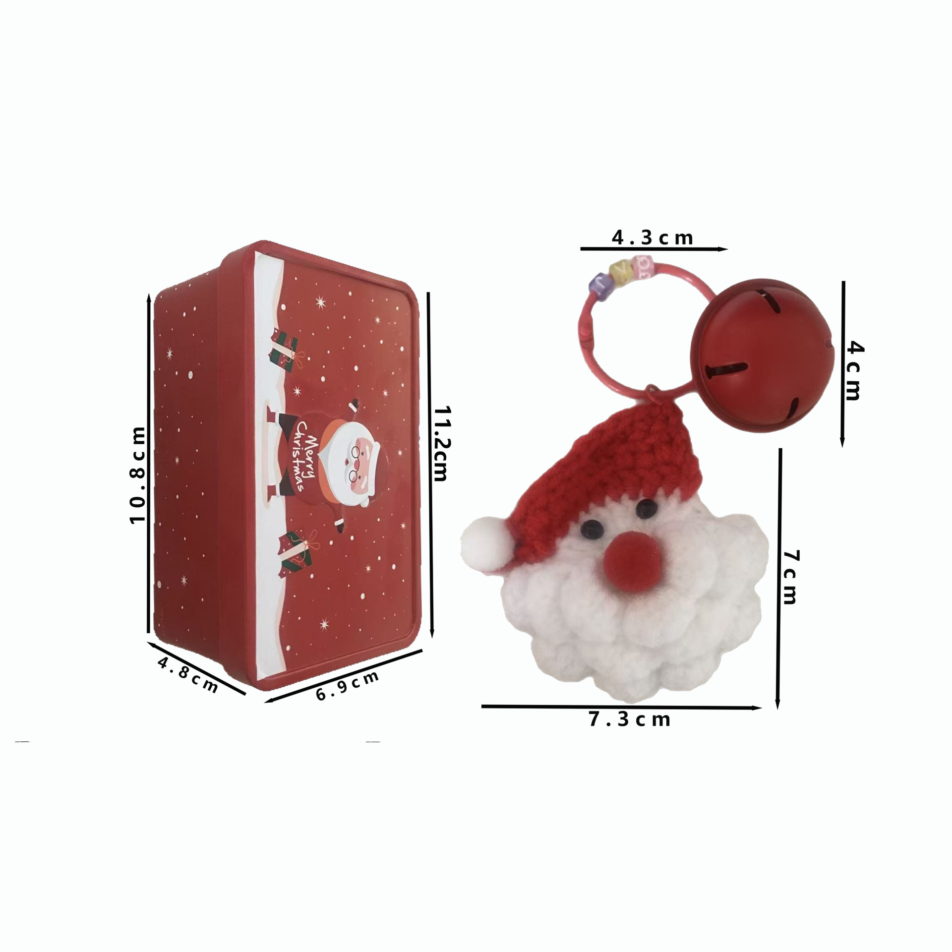 【11/4~12/31聖誕商品B2B優惠】創意小物館 聖誕風隨身毛線吊飾 扁聖誕樹-綠鐵盒