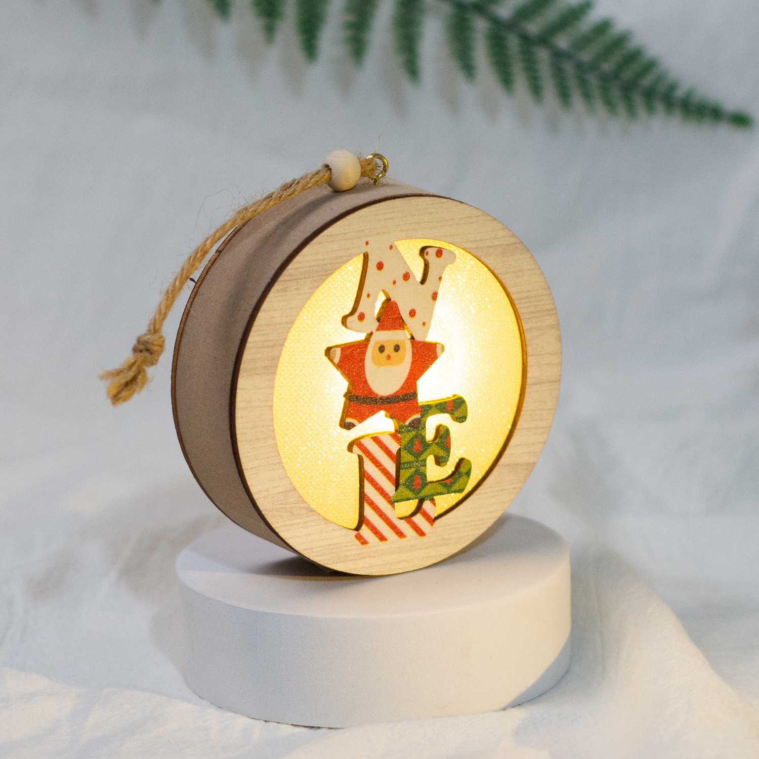 【11/4~12/31聖誕商品B2B優惠】家居生活雜貨舖 聖誕發光木質小掛燈 A款