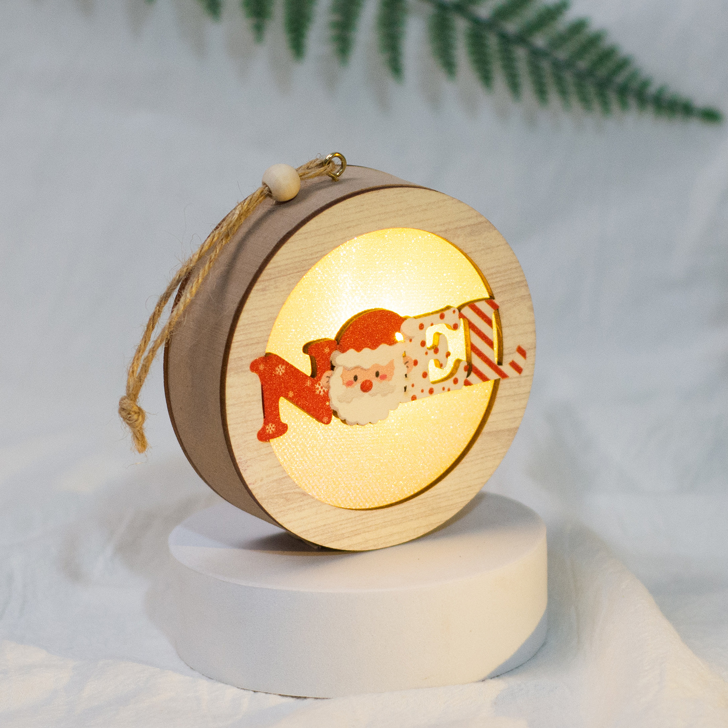 【11/4~12/31聖誕商品B2B優惠】家居生活雜貨舖 聖誕發光木質小掛燈 B款