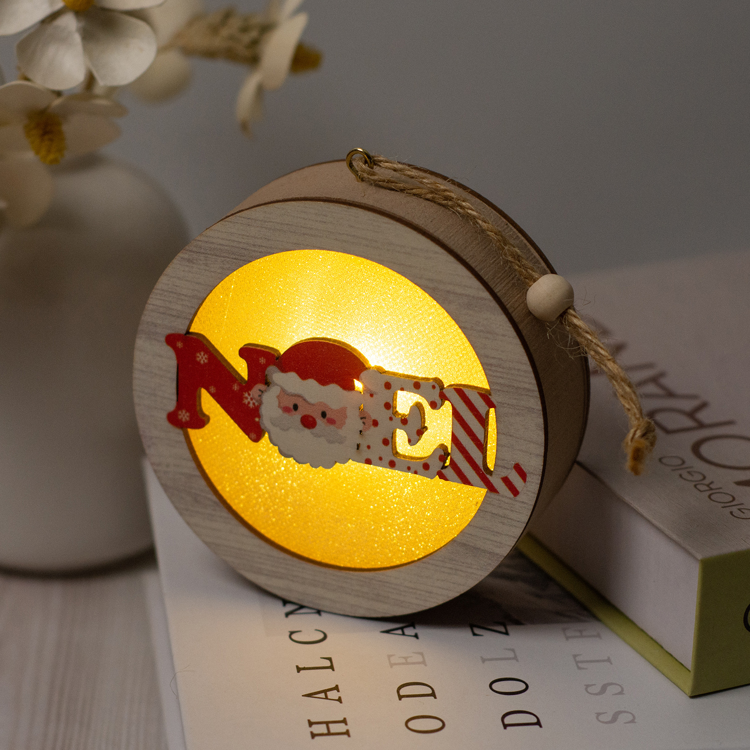 【11/4~12/31聖誕商品B2B優惠】家居生活雜貨舖 聖誕發光木質小掛燈 B款