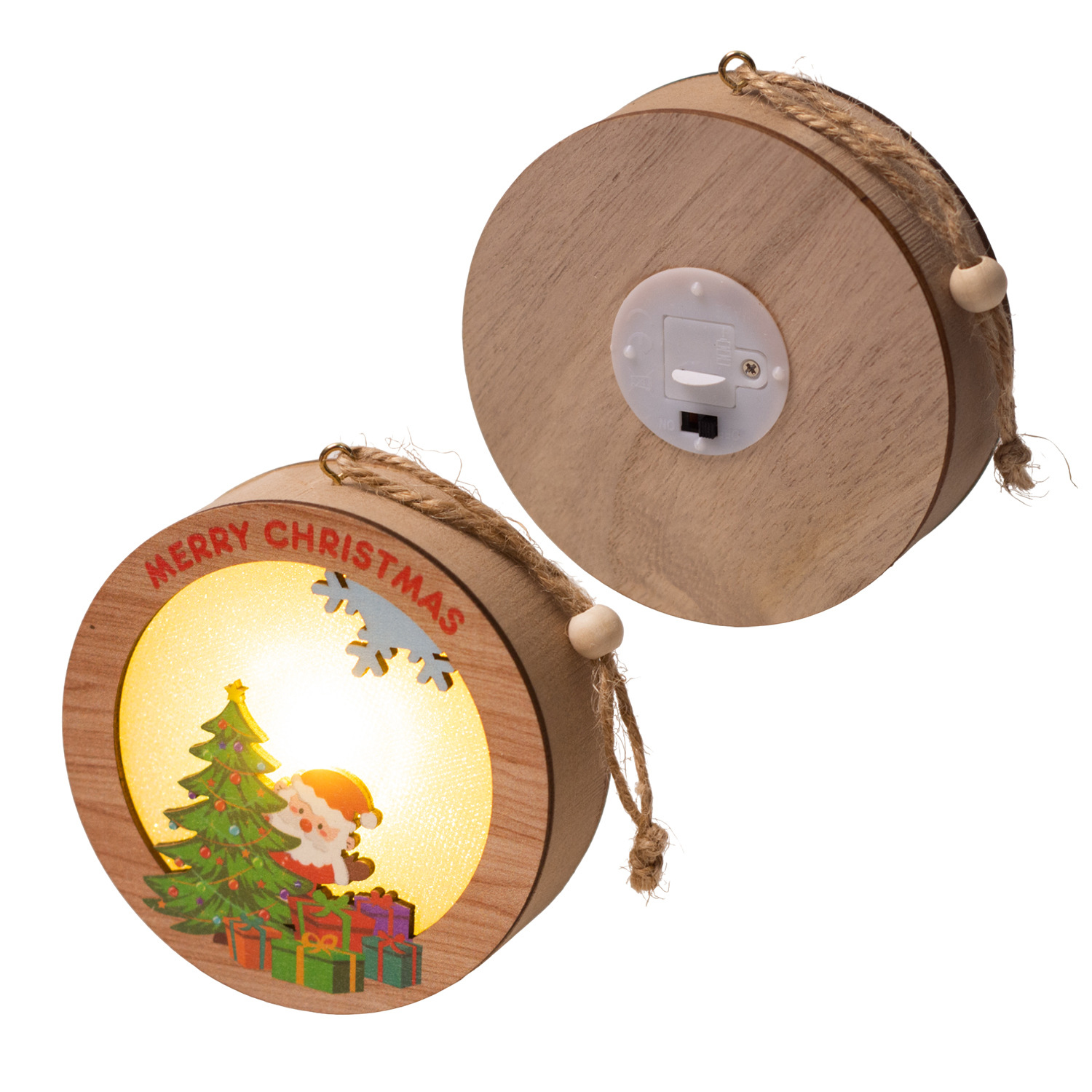 【11/4~12/31聖誕商品B2B優惠】家居生活雜貨舖 聖誕發光木質小掛燈 D款