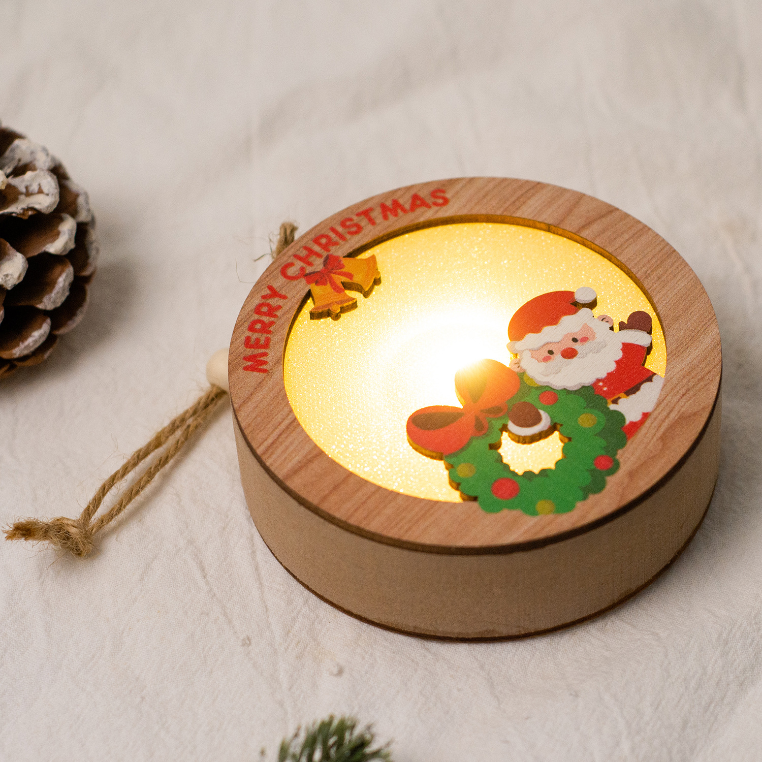 【11/4~12/31聖誕商品B2B優惠】家居生活雜貨舖 聖誕發光木質小掛燈 E款