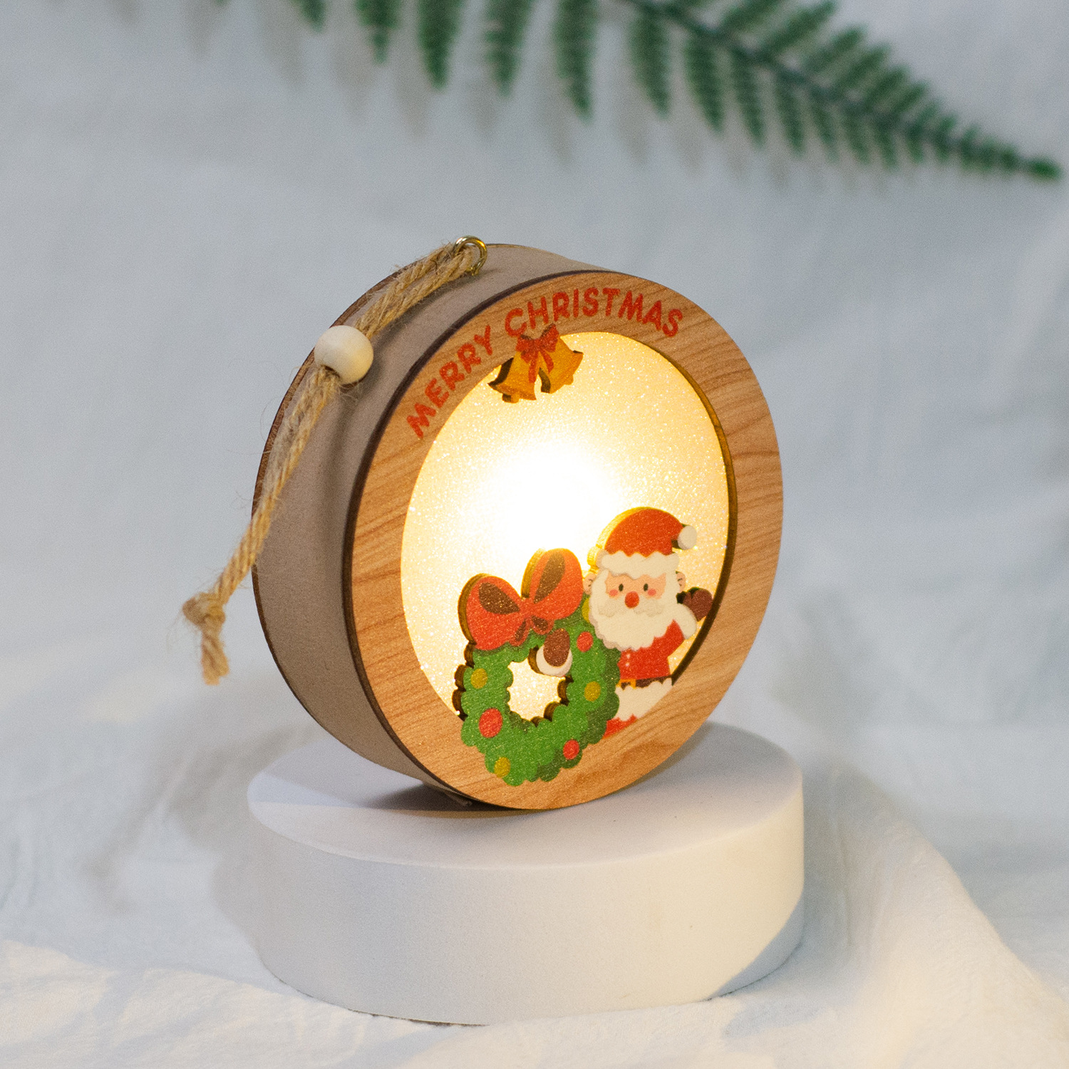 【11/4~12/31聖誕商品B2B優惠】家居生活雜貨舖 聖誕發光木質小掛燈 E款