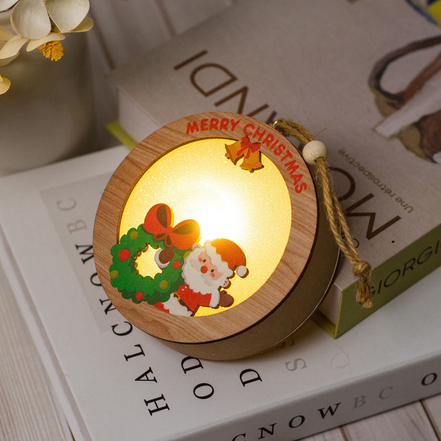 【11/4~12/31聖誕商品B2B優惠】家居生活雜貨舖 聖誕發光木質小掛燈 E款