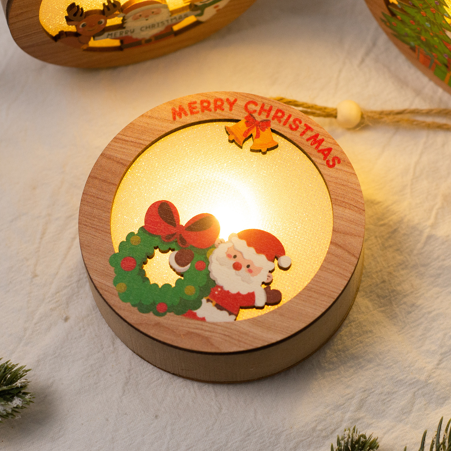 【11/4~12/31聖誕商品B2B優惠】家居生活雜貨舖 聖誕發光木質小掛燈 E款