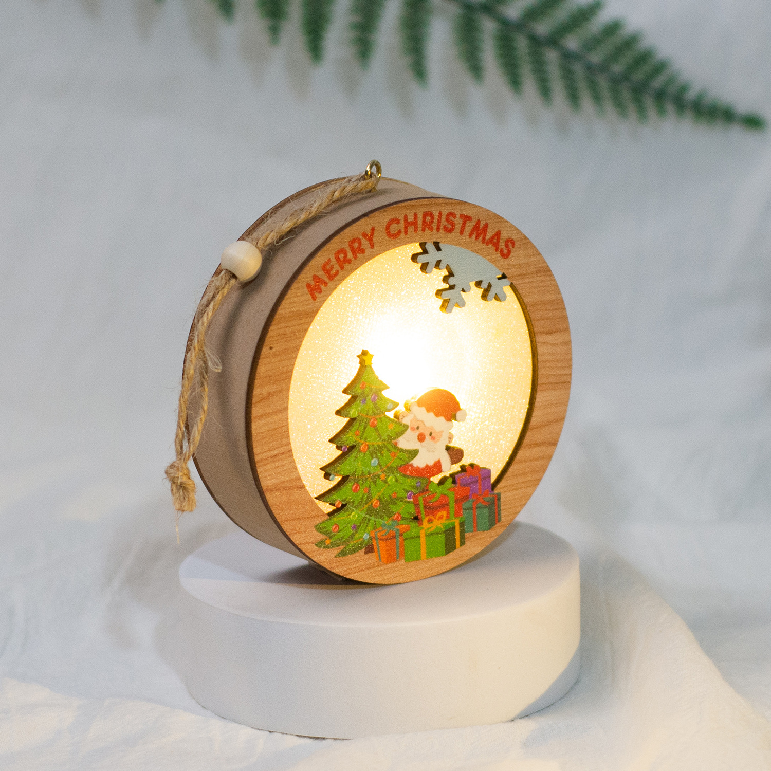 【11/4~12/31聖誕商品B2B優惠】家居生活雜貨舖 聖誕發光木質小掛燈 F款