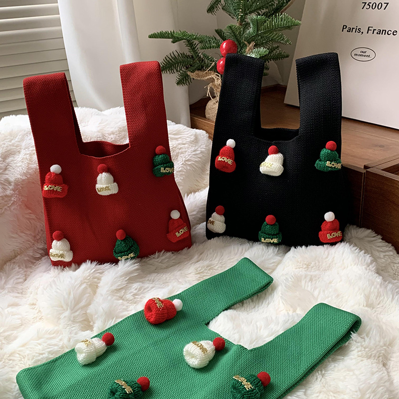 【11/4~12/31聖誕商品B2B優惠】創意小物館 聖誕立體針織毛線袋 橘色