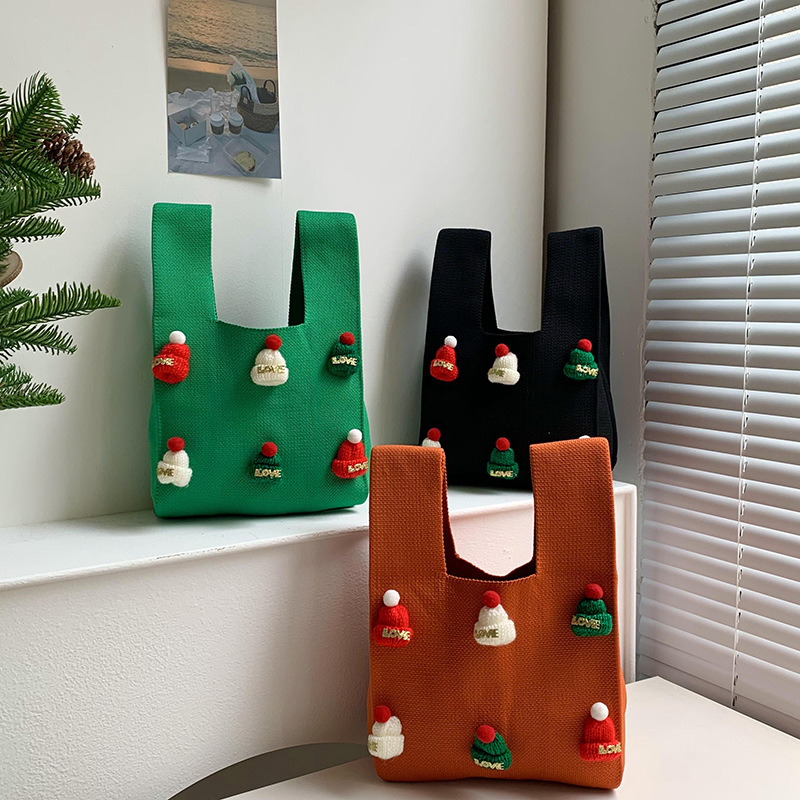 【11/4~12/31聖誕商品B2B優惠】創意小物館 聖誕立體針織毛線袋 綠色