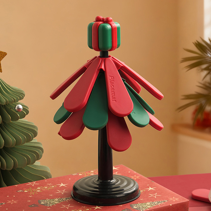 【11/4~12/31聖誕商品B2B優惠】家居生活雜貨舖 聖誕樹矽膠隔熱墊 圓底-禮物