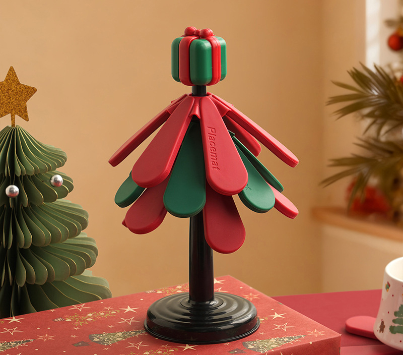 【11/4~12/31聖誕商品B2B優惠】家居生活雜貨舖 聖誕樹矽膠隔熱墊 圓底-禮物