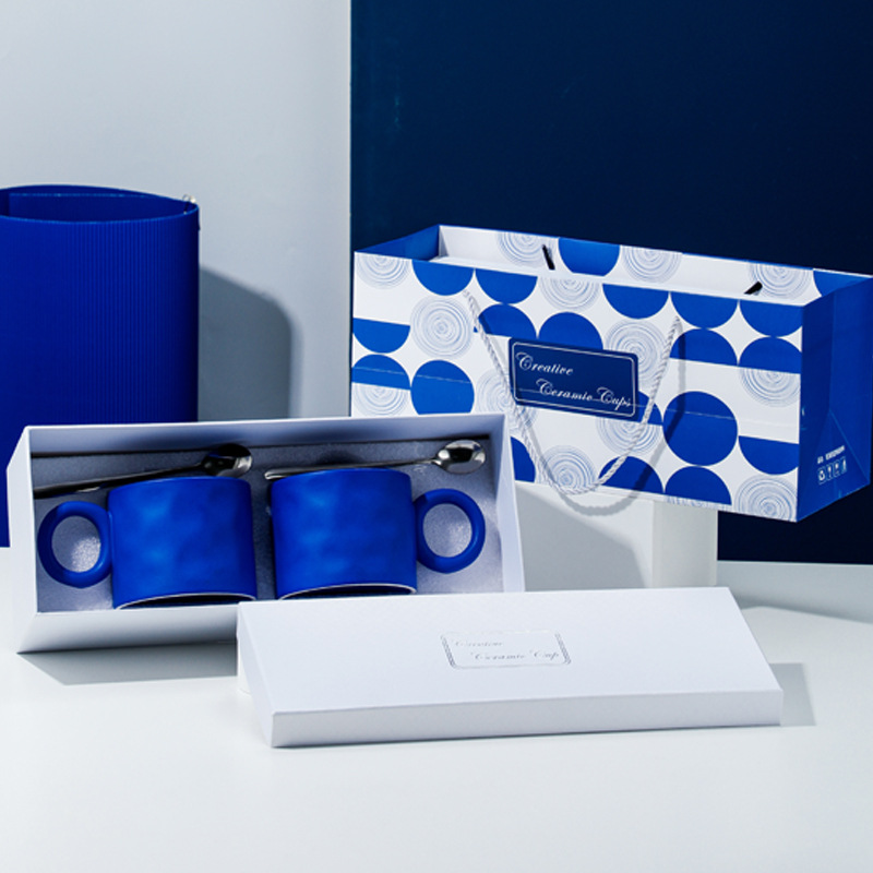 【11/3~12/31秋季85折優惠】創意小物館 克萊因藍陶瓷馬克杯禮盒 純色