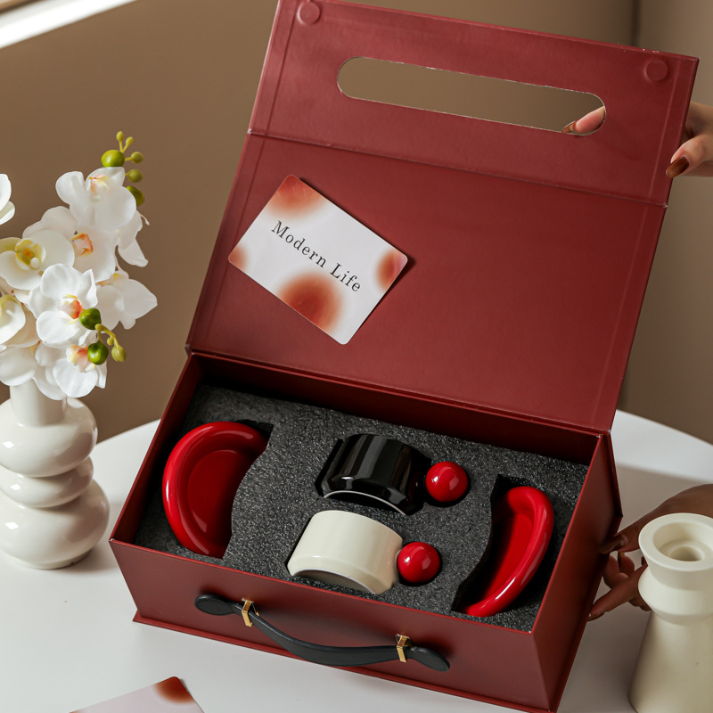 【11/3~12/31秋季85折優惠】家居生活雜貨舖 摩登咖啡杯碟禮盒組 圓球杯把款