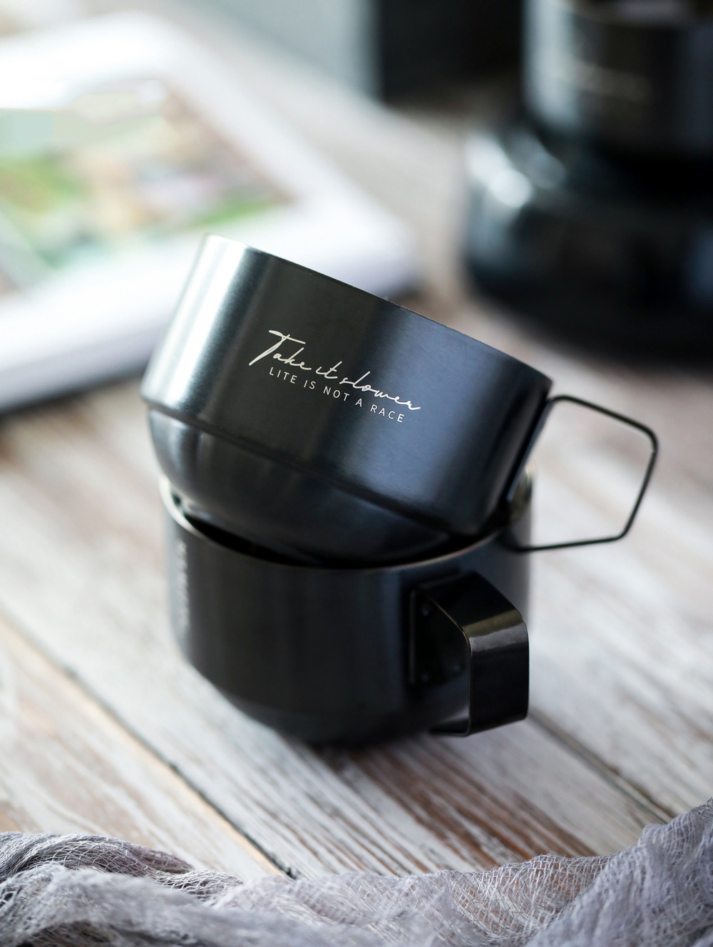 【11/3~12/31秋季85折優惠】家居生活雜貨舖 質感黑疊疊咖啡杯 B款