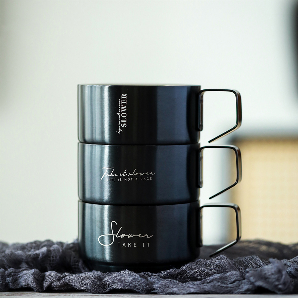 【11/3~12/31秋季85折優惠】家居生活雜貨舖 質感黑疊疊咖啡杯 C款