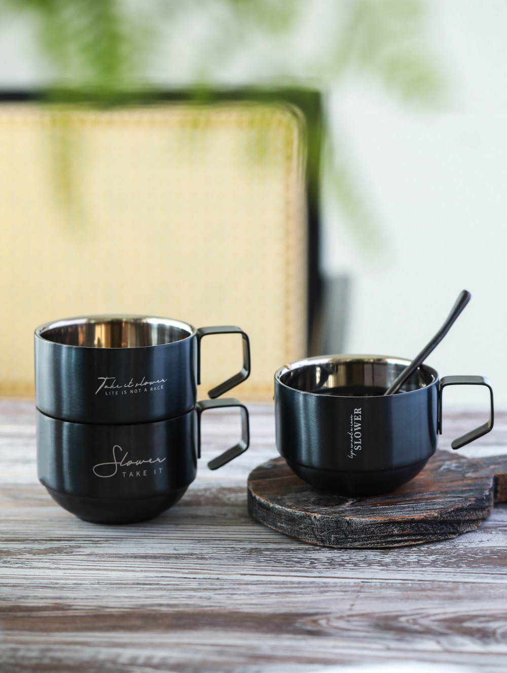 【11/3~12/31秋季85折優惠】家居生活雜貨舖 質感黑疊疊咖啡杯 C款