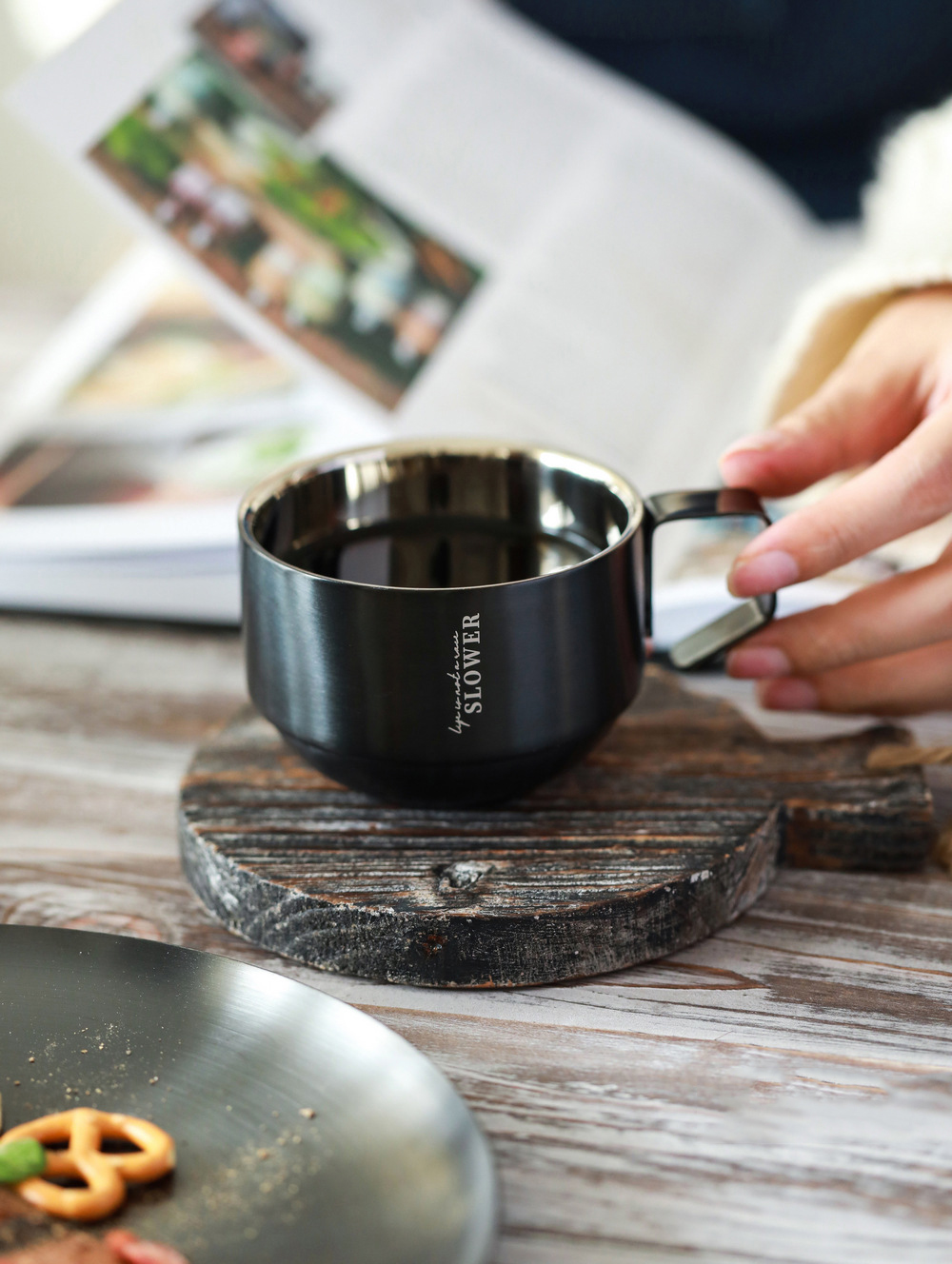 【11/3~12/31秋季85折優惠】家居生活雜貨舖 質感黑疊疊咖啡杯 C款