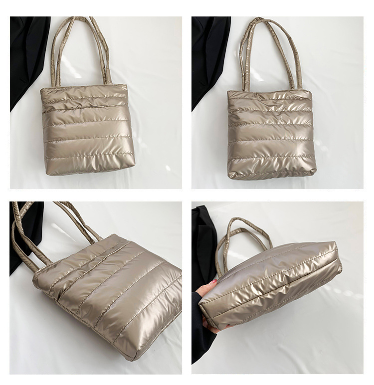 【11/4~12/31聖誕商品B2B優惠】家居生活雜貨舖 休閒鋪棉肩背包 銀色