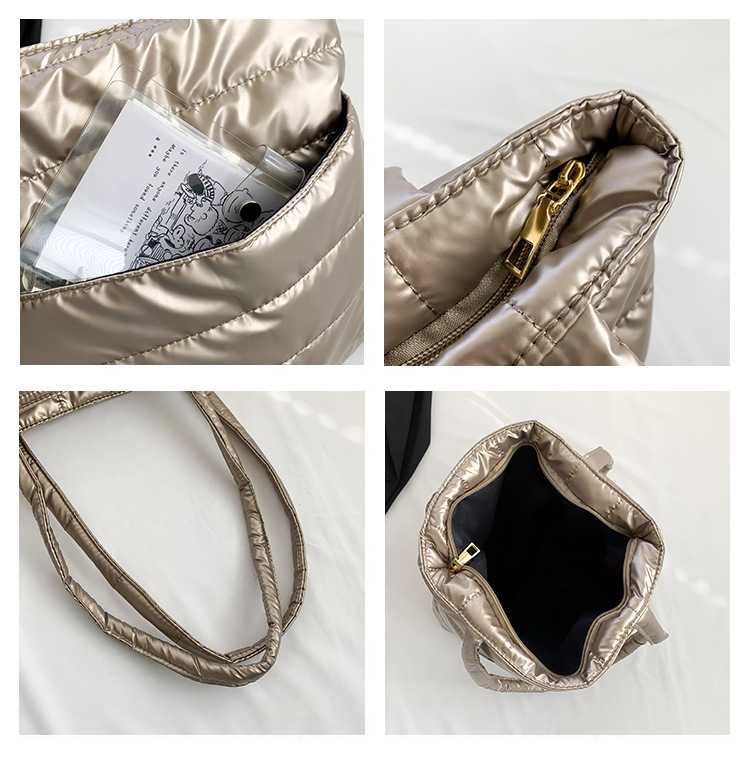 【11/4~12/31聖誕商品B2B優惠】家居生活雜貨舖 休閒鋪棉肩背包 銀色