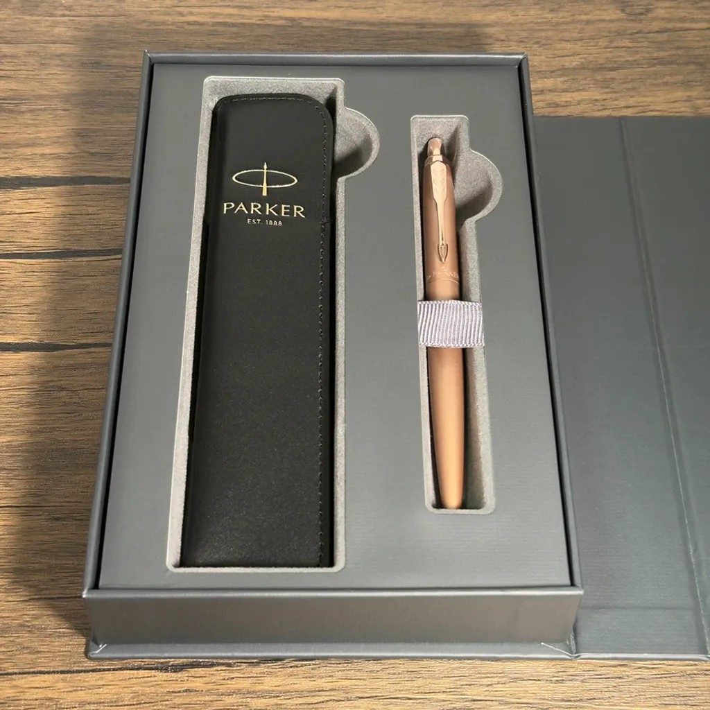 PARKER 派克 喬特XL系列限定款 玫瑰金 原子筆 真皮筆套禮盒
