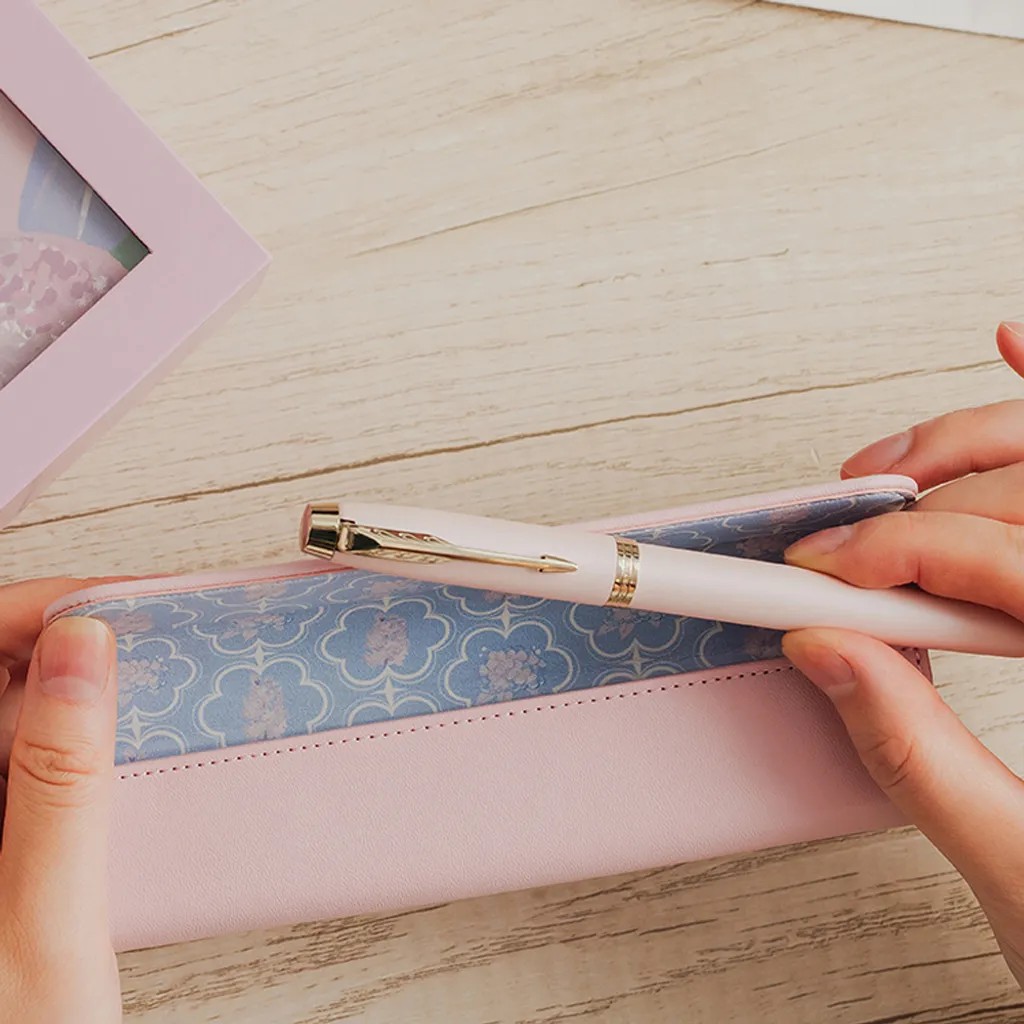 PARKER 派克 新IM系列 粉色幻想（淡粉色）鋼珠筆繡球花筆套組禮盒