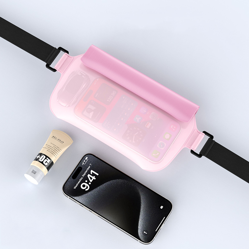 【11/3~12/31冬季85折優惠】創意小物館 大容量手機防水腰包 粉