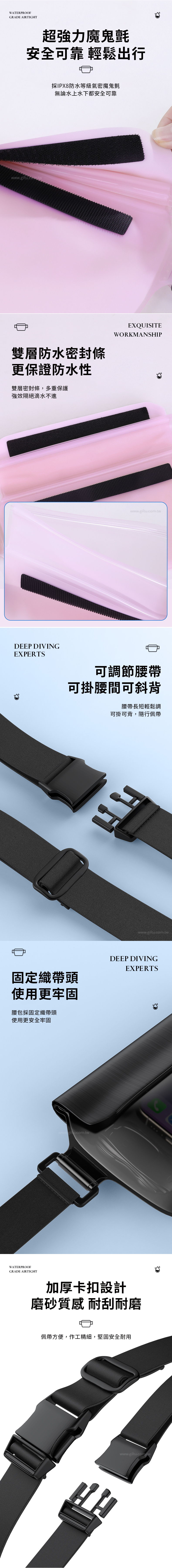 【11/3~12/31冬季85折優惠】創意小物館 大容量手機防水腰包 藍