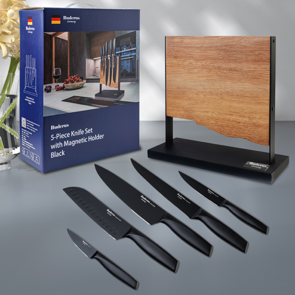 德國 Buderus 原生態系列/ 磁吸廚刀六件組-方板款