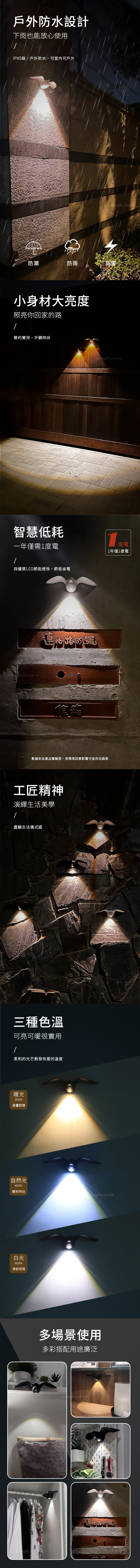 【1/2~8/31冬日特惠85折】創意小物館 海鷗人體感應燈 黑色