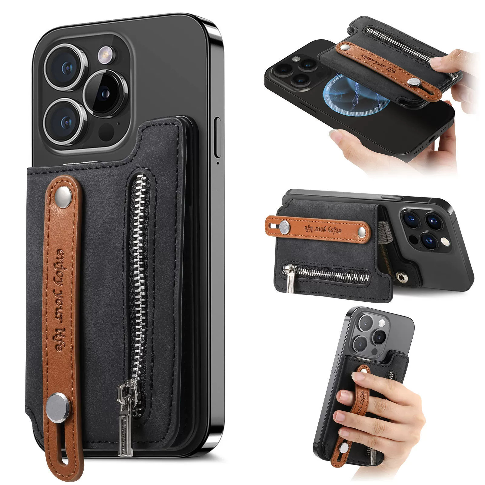 【1/2~8/31冬日特惠85折】創意小物館 Magsafe磁吸卡包卡套零錢夾 黑色