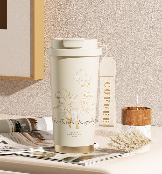 【1/2~8/31冬日特惠85折】創意小物館 鈴蘭花陶瓷內膽保溫杯&咖啡杯禮盒組 紅色