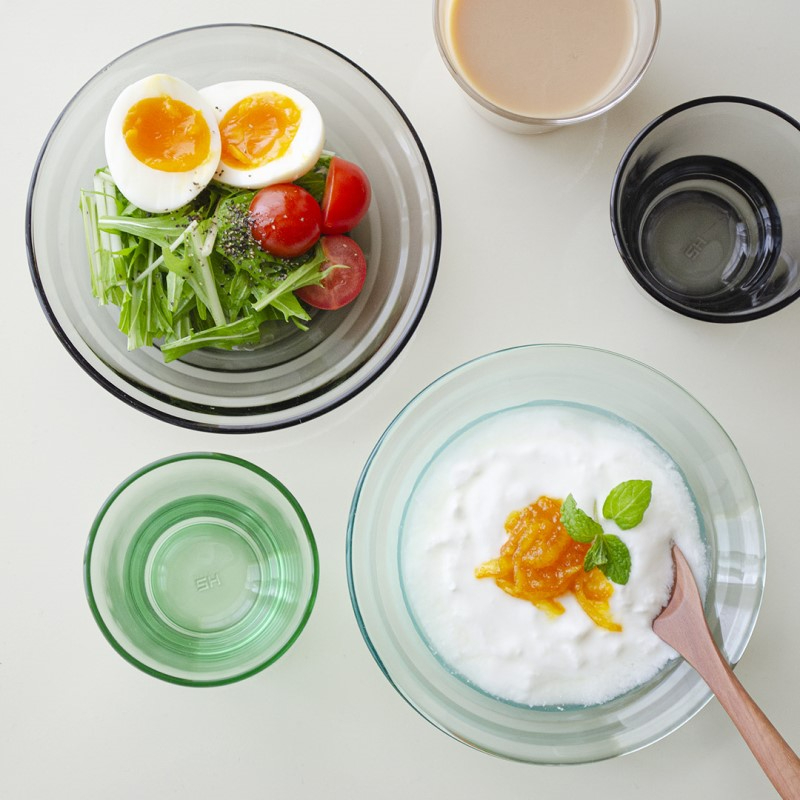 日本 Toyo-Sasaki Lelac 玻璃碗4入組 灰