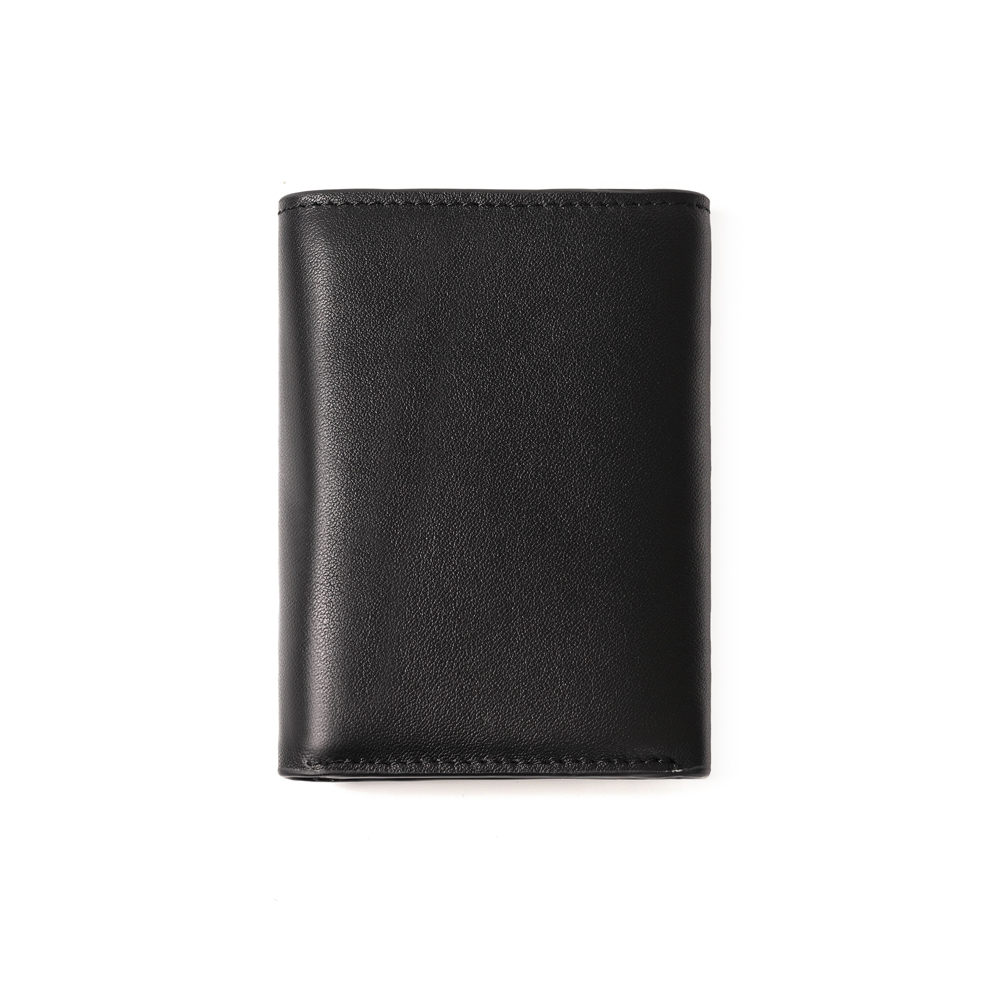 【FREED】紳士極潤頭層納帕(Nappa) 真皮三折短夾 - 黑色